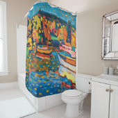 Autumn Landschap met Boats door Wassily Kandinsky Douchegordijn (In situ)