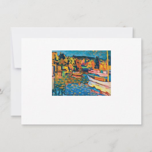 Autumn Landschap met Boats door Wassily Kandinsky Kaart (Achterkant)