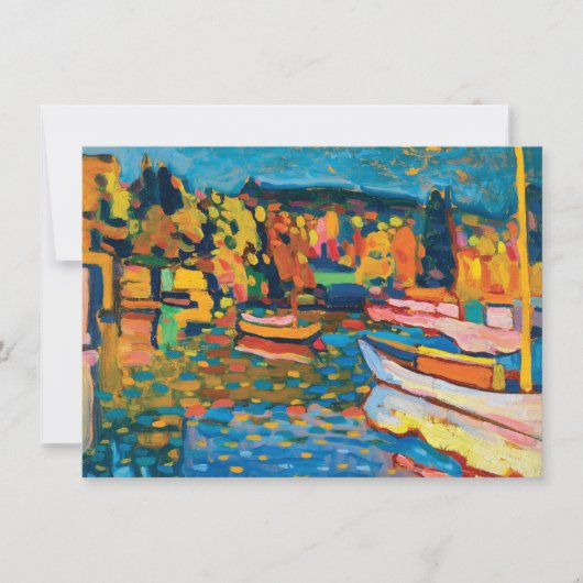 Autumn Landschap met Boats door Wassily Kandinsky Kaart (Voorkant)