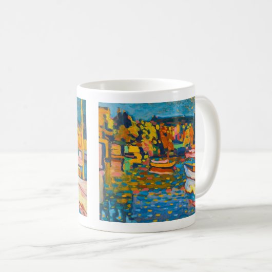 Autumn Landschap met Boats door Wassily Kandinsky Koffiemok (Voorkant rechts)