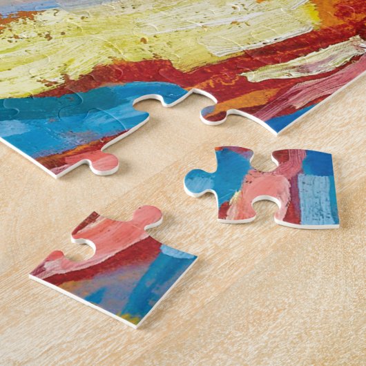 Autumn Landschap met Boats door Wassily Kandinsky Legpuzzel (Zijkant)