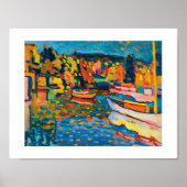 Autumn Landschap met Boats door Wassily Kandinsky Poster (Voorkant)