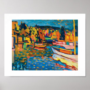 Autumn Landschap met Boats door Wassily Kandinsky Poster