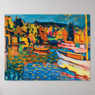 Autumn Landschap met Boats door Wassily Kandinsky Poster