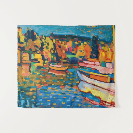 Autumn Landschap met Boats door Wassily Kandinsky Wandkleed (Voorkant (horizontaal))