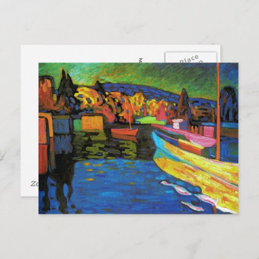 Autumn Landschap met boten Briefkaart (Voorkant / Achterkant)