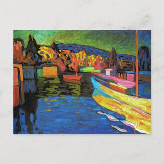 Autumn Landschap met boten Briefkaart (Voorkant)