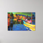 Autumn Landschap met boten Canvas Afdruk (Voorkant)