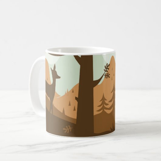 Autumn Landschap met Deer Koffiemok (Voorkant links)