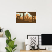Autumn Landschap met Deer Poster (Thuiskantoor)