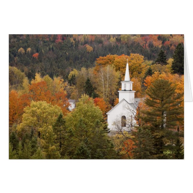 Autumn landschap met kerk, Vermont, VS (Voorkant Horizontaal)