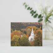 Autumn landschap met kerk, Vermont, VS Briefkaart (Staand voorkant)