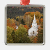 Autumn landschap met kerk, Vermont, VS Metalen Ornament (Voorkant)