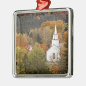 Autumn landschap met kerk, Vermont, VS Metalen Ornament (Links)