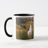 Autumn landschap met kerk, Vermont, VS Mok (Links)