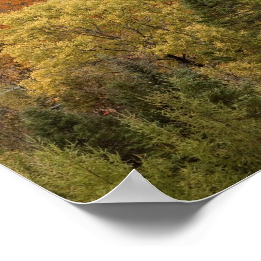 Autumn landschap met kerk, Vermont, VS Poster (Hoek)