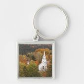 Autumn landschap met kerk, Vermont, VS Sleutelhanger (Voorkant)