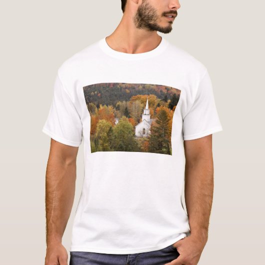 Autumn landschap met kerk, Vermont, VS T-shirt (Voorkant)