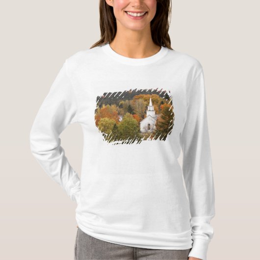 Autumn landschap met kerk, Vermont, VS T-shirt (Voorkant)