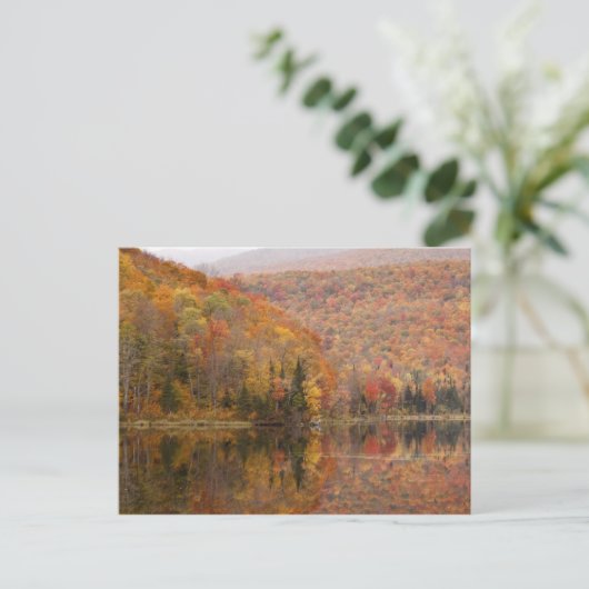 Autumn landschap met meer, Vermont, VS 2 Briefkaart (Staand voorkant)