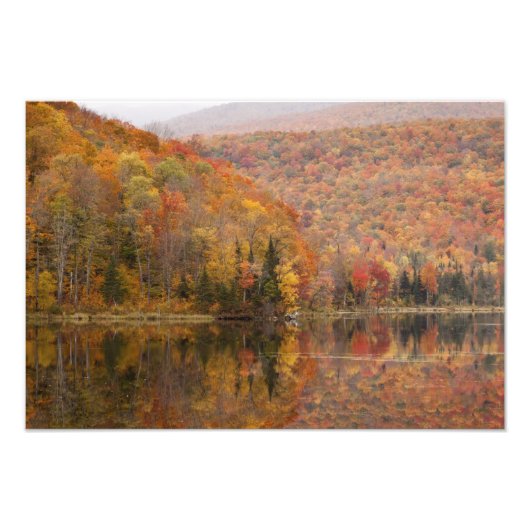 Autumn landschap met meer, Vermont, VS 2 Foto Afdruk (Voorkant)