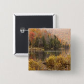 Autumn landschap met meer, Vermont, VS 3 Vierkante Button 5,1 Cm (Voorkant /achterkant)