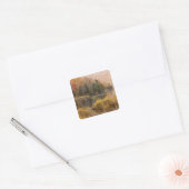 Autumn landschap met meer, Vermont, VS 3 Vierkante Sticker (Envelop)