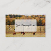 Autumn Landschap met paarden en koeien Visitekaartje (Achterkant)