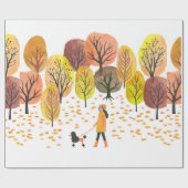 Autumn landschap. Waterverf  illustratie Cadeaupapier (Vlak)