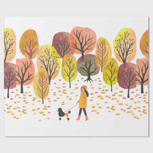 Autumn landschap. Waterverf  illustratie Cadeaupapier (Vlak)