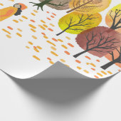 Autumn landschap. Waterverf  illustratie Cadeaupapier (Hoek)