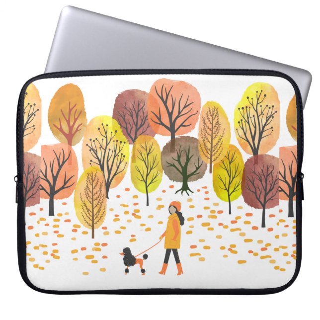 Autumn landschap. Waterverf  illustratie Laptop Sleeve (Voorkant)
