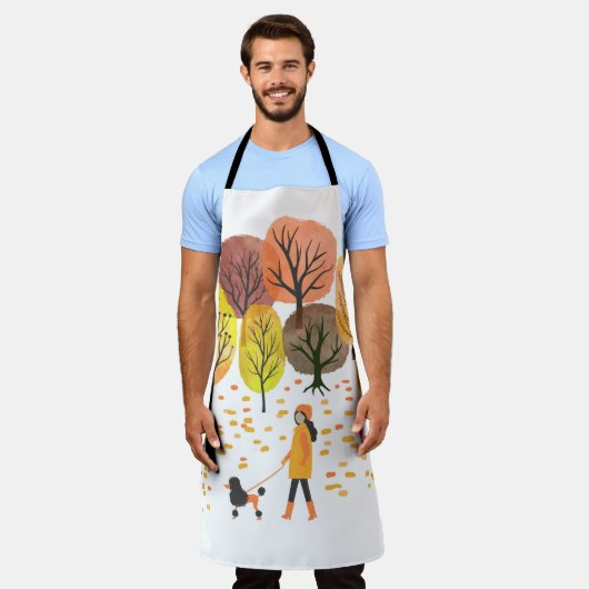 Autumn landschap. Waterverf illustratie Schort (Gedragen)