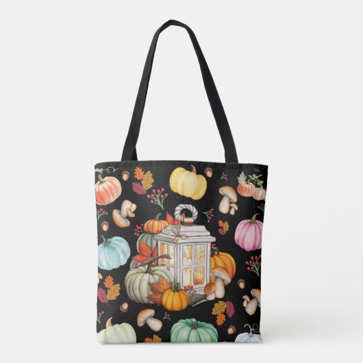 Autumn Lantern & Pumpkins Tote Bag (Achterkant)