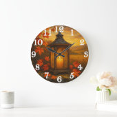 Autumn lantern with maple leaves glow grote klok (Huis)