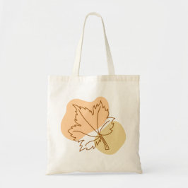 Autumn Leaf & Abstracte Blob Shape Grocery Shoppin Tote Bag