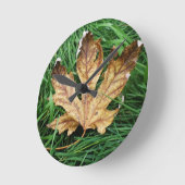 Autumn leaf clock ronde klok (Hoek)