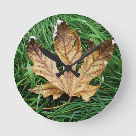 Autumn leaf clock ronde klok (Voorkant)