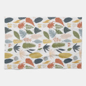 Autumn leaf Cute kleuren Sage green en oranje Theedoek (Horizontaal)