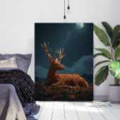 Autumn Leaf Deer Sleeping Under Stars Poster 