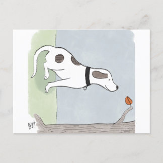 Autumn Leaf Dog briefkaart