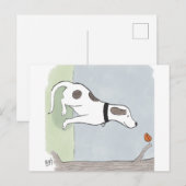 Autumn Leaf Dog briefkaart (Voorkant / Achterkant)