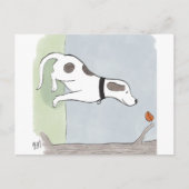 Autumn Leaf Dog briefkaart (Voorkant)