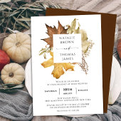 Autumn Leaf | Elegant Waterverf Fall Wedding Kaart