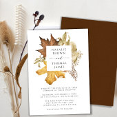 Autumn Leaf | Elegant Waterverf Fall Wedding Kaart