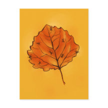 Autumn Leaf en Ants in Geel Sinaasappel