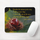 Autumn Leaf en Nut met Dickinson Poem Muismat (Met muis)