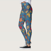 Autumn Leaf Foliage Blue Leggings (Links)