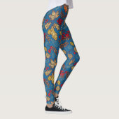 Autumn Leaf Foliage Blue Leggings (Rechts)