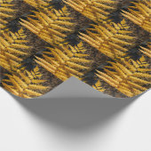Autumn Leaf Golden Yellow Fern Foto Cadeaupapier (Hoek)